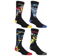 SockShop Mens 4 Pair Marvel X-Men Wolverine, Beast, Cyclops and Colossus Cotton Socks 7-12 Multi