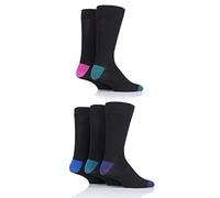 SockShop Men's 5 Pair Contrast Heel and Toe Bamboo Socks (7-11, Jewel/Black)