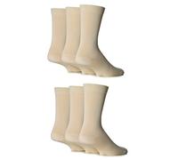 SockShop Mens 6 Pair Socks - Soft, Breathable & Cooling Bamboo Socks with a Gentle Comfort Cuff in Plains and Stripes, Bright and Colourful Multipack Natural 6-11