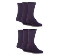 SockShop Mens 6 Pair Socks - Soft, Breathable & Cooling Bamboo Socks with a Gentle Comfort Cuff in Plains and Stripes, Bright and Colourful Multipack Navy 6-11