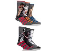 SockShop Mens 6 Pair Star Wars New Heroes and Villains Cotton Socks - Assorted 6-11