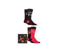 SOCKSHOP Men's Alice Cooper 4 Pair Exclusive to Gift Boxed Cotton Socks in Black | Size: 6-11 SockShop Black 6-11