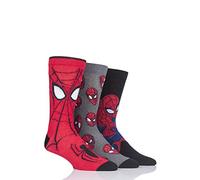 SockShop Mens and Ladies Marvel Spider-Man Cotton Socks Pack of 3 Assorted 4-8