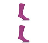 SockShop Mens and Ladies Plain and Striped Colour Burst Bamboo Socks with Smooth Toe Seams Pack of 2 Kiss From A Rose 12-14