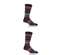 SockShop Mens and Ladies Plain and Striped Colour Burst Bamboo Socks with Smooth Toe Seams Pack of 2 Chasing Rainbows 12-14