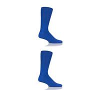 SockShop Mens and Ladies Plain and Striped Colour Burst Bamboo Socks with Smooth Toe Seams Pack of 2 True Blue 12-14