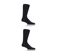 SockShop Mens and Ladies Plain and Striped Colour Burst Bamboo Socks with Smooth Toe Seams Pack of 2 Back in Black 4-8