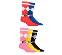 SockShop Mens and Ladies Power Rangers Cotton Socks Pack of 5 Assorted 6-11