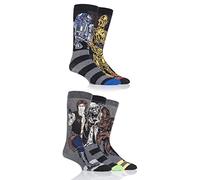 SockShop Men's Classic Star Wars Character Socks 5 Pairs | Novelty cotton blend socks, Yoda, Chewbacca, C-3PO, R2-D2 & Han Solo, ideal for Star Wars fans, everyday wear & gifting