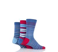 SockShop Men's Comfort Cuff Socks - Striped and Plain Soft Breathable & Cooling Bamboo Material Multipack of 3 Pairs Alpine Stripe 12-14
