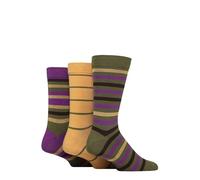 SockShop Men's Comfort Cuff Socks -Striped and Plain Soft Breathable & Cooling Bamboo Material Multipack of 3 Pairs (UK, Numeric, 12, 14, Regular, Regular, Wild Terrain)