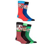 SockShop Mens Ladies and Kids Super Mario Character Cotton Socks Pack of 5 Multi 4-6.5 Kids