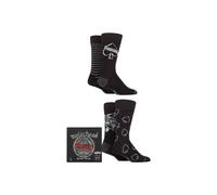 SOCKSHOP Men's Motorhead 4 Pair Exclusive to Gift Boxed Cotton Socks in Black | Size: 6-11 SockShop Black 6-11