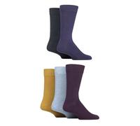 SockShop Men's Natural Bamboo Socks Various Designs Everyday Wear Plain, Patterned, Bright and Colourful 5 Pair Pack (UK, Numeric, 7, 11, Regular, Regular, Water Plain)
