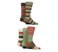SockShop Men's Natural Bamboo Socks Various Designs Everyday Wear Plain, Patterned, Bright and Colourful 5 Pair Pack (UK, Numeric, 7, 11, Regular, Regular, Wild Terrain Striped)