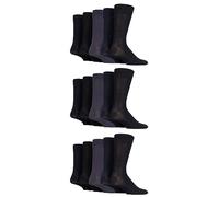 SockShop Mens Soft Bamboo Socks - Breathable & Cooling In Many Patterns and Colours in Size 7-11 in a 15 Pair Multipack Black/Navy/Grey 7-11