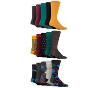 SockShop Mens Soft Bamboo Socks - Breathable & Cooling In Many Patterns and Colours in Size 7-11 in a 15 Pair Multipack Royals 7-11