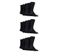 SockShop Mens Soft Bamboo Socks - Breathable & Cooling In Many Patterns and Colours in Size 7-11 in a 15 Pair Multipack Black 7-11