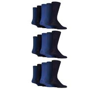 SockShop Mens Soft Bamboo Socks - Breathable & Cooling In Many Patterns and Colours in Size 7-11 in a 15 Pair Multipack Blues 7-11