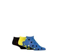 SockShop Mens Speckled Bamboo Trainer Socks Pack of 3 (UK, Numeric, 6, 11, Regular, Regular, Blue Quartz/Lime)