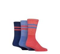 SockShop Mens Sports Socks Crew - Performance Leisure, Calf Length, Cushioned, Ribbed, Arch Support for Gym, Exercise, Plain, Stripes,3 Pair Pack Size 7-11 Mens Royal/Raspberry/Navy
