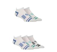 SockShop Mens Sports Socks Trainer - Sport Performance Technical, Low, Short, Cushioned, Arch Support for Gym, Exercise, Plain, 5 Pair Pack Size 7-11 Mens White
