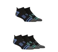 SockShop Mens Sports Socks Trainer - Sport Performance Technical, Low, Short, Cushioned, Arch Support for Gym, Exercise, Plain, 5 Pair Pack Size 7-11 Mens Black