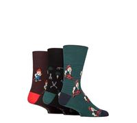 SockShop RHS Royal Horticultural Society Men's Socks Gentle Grip Floral, Botanical Patterned, Cotton, Gift for Gardeners, Size 6-11, 3 Pairs (UK, Numeric, 6, 11, Regular, Regular, Gnomes)