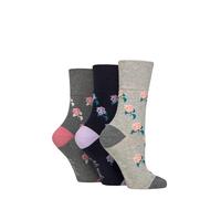 SockShop RHS Royal Horticultural Society Women's Socks - RHS x Gentle Grip Floral Botanical Pattern Cotton Gift for Gardeners Size 4-8 3 Pairs (UK, Numeric, 4, 8, Regular, Regular, Roses)