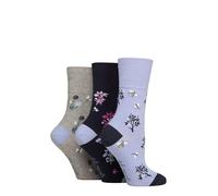 SockShop RHS Royal Horticultural Society Women's Socks - RHS x Gentle Grip Floral & Botanical Patterned, Soft Cotton Socks, Gift for Gardeners, Size 4-8 Multipack of 3 Pairs Floral/Insect 4-8