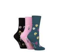 SockShop RHS Royal Horticultural Society Women's Socks - RHS x Gentle Grip Floral & Botanical Patterned, Soft Cotton Socks, Gift for Gardeners, Size 4-8 Multipack of 3 Pairs Mixed Floral 4-8
