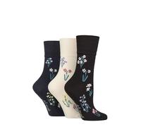 SockShop RHS Royal Horticultural Society Women's Socks - RHS x Gentle Grip Floral Patterned, Cotton, Gift for Gardeners, Size 4-8, 3 Pairs (UK, Numeric, 4, 8, Regular, Regular, Wild Flower)