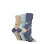 SockShop RHS Royal Horticultural Society Women's Socks - RHS x Gentle Grip Floral Patterned, Cotton, Gift for Gardeners, Size 4-8, 3 Pairs (UK, Numeric, 4, 8, Regular, Regular, Floral)