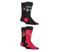 SockShop Rock and Heavy Metal Mens Alice Cooper Exclusive to Gift Boxed Cotton Socks Pack of 4 Black 12-14