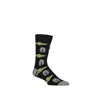 SockShop Star Wars Men’s 1 Pair Mandalorian Cotton Socks - Crew Length Novelty Footwear Featuring The Mandalorian Helmet Design, Fun Gift Idea for Sci-Fi and Series Fans Multi 6-11