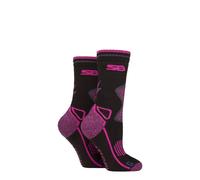 SOCKSHOP Storm Bloc Women's 2 Pair with Wool Blend Socks in Black | Size: 4-8 SOCKSHOP Storm Bloc Black 4-8