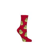 SockShop The Grinch Women’s 1 Pair Cosy Socks - Bed Lounge Soft Fluffy Crew Length Novelty Footwear Featuring Classic Character Design Christmas - Fun Gift Idea - UK 4-8 Multi
