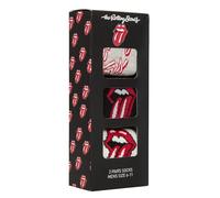 SockShop The Rolling Stones Men’s 3 Pair Gift Boxed Socks - Cotton Rich Crew Length Music-Themed Novelty Designs Featuring Iconic Tongue Logo, Fun Present for Fans or Collectors Multi 6-11