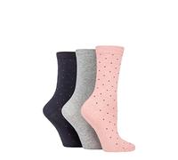 SockShop TORE Ladies 100% Recycled Dots Cotton Socks Pack of 3 Assorted 4-8