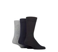 SockShop TORE Mens 100% Recycled Plain Cotton Socks Pack of 3 Black/Navy/Grey 7-11
