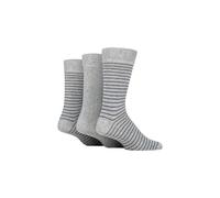 SOCKSHOP TORE Men's 3 Pair 100% Recycled Fine Stripe Cotton Socks in Grey | Size: 7-11 SOCKSHOP TORE Grey 7-11