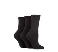 SockShop TORE Women's 100% Recycled Cotton Crew Socks 3 Pairs Black 4-8