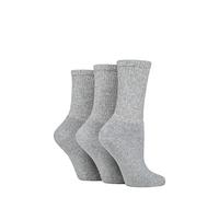 SockShop TORE Women's 100% Recycled Cotton Crew Socks 3 Pairs Grey 4-8