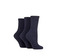 SockShop TORE Women's 100% Recycled Cotton Crew Socks 3 Pairs Navy 4-8