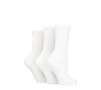 SockShop TORE Women's 100% Recycled Cotton Crew Socks 3 Pairs White 4-8