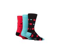 SOCKSHOP Wild Feet Men's Mens 3 Pair Patterned Spots & Stripes Bamboo Socks in Black | Size: 7-11 SOCKSHOP Wild Feet Black 7-11
