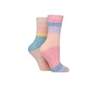 SOCKSHOP Wild Feet Women's 2 Pair Space Dye Super Soft Lounge Socks | Size: 4-8 SOCKSHOP Wild Feet Multicolor 4-8