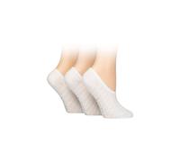 SOCKSHOP Wild Feet Women's 3 Pair Mesh Pattern Fashion Shoe Liner Socks in Ivory | Size: 4-8 SOCKSHOP Wild Feet Ivory 4-8