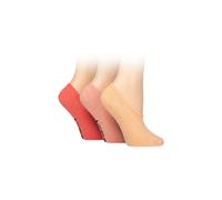 SOCKSHOP Wild Feet Women's 3 Pair Mesh Pattern Fashion Shoe Liner Socks in Peach | Size: 4-8 SOCKSHOP Wild Feet Peach 4-8