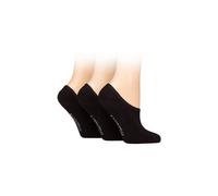 SOCKSHOP Wild Feet Women's 3 Pair Plain Bamboo Half-Cushioned Shoe Liner Socks in Black | Size: 4-8 SOCKSHOP Wild Feet Black 4-8